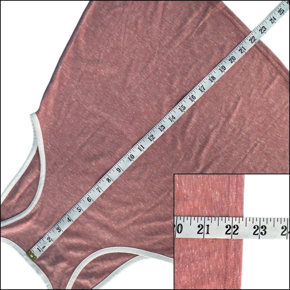 LAT Girls Racerback Tank Top Youth XL Pink Melange White Trim - Picture 10 of 10